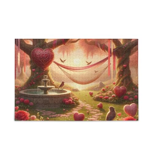 Valentinstag Garten Blumen Puzzles 500 Teile Puzzle DIY Geschenk Jigsaw Puzzles mit Mesh Aufbewahrungstasche Lustiges Puzzle für Erwachsene von ODAWA