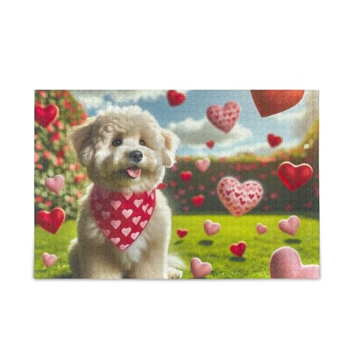 Valentinstag Hund Puzzle 500 Teile Puzzle Puzzle für Erwachsene Familien von ODAWA