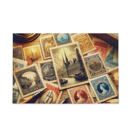 Vintage Frankreich Briefmarkensammlung Puzzles 500 Teile Puzzle Stabile 2 mm Puzzleteile Spaß Familie Aktivität von ODAWA
