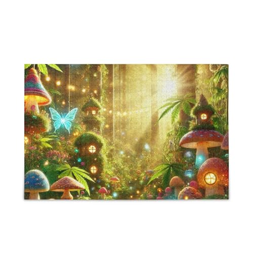 Waldpilze Glow Puzzles 500 Teile Puzzle Jigsaw Puzzles Herausforderung Puzzle für Erwachsene von ODAWA