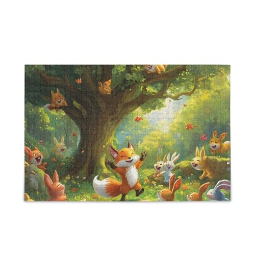 Waldtiere Grünes Puzzle 500 Teile Puzzle Herausforderndes Puzzlespiel Lustiges Puzzle für Erwachsene von ODAWA