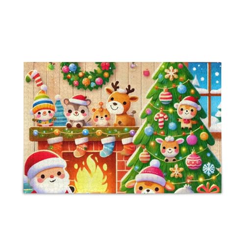 Weihnachtsszene mit Weihnachtsmann-Puzzles 500 Teile Puzzle Herausforderung Puzzle Spiel Herausforderung Puzzle für Erwachsene von ODAWA