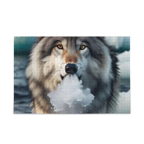 Wolf Gray Puzzle 500 Teile Puzzle Puzzle Spiel Home Wall Artwork Herausforderung Puzzle für Erwachsene von ODAWA