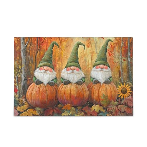 Zwerge und Kürbisse Herbst Puzzles 500 Teile Puzzle Puzzle Spiel Home Wall Artwork Lustiges Puzzle für Erwachsene von ODAWA