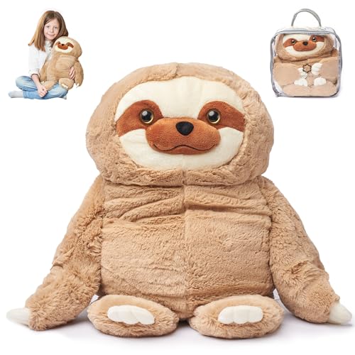 ODOXIA Faultier als Weighted Stuffed Animal 2.3 kg | Das Gewichtskuscheltier für Kinder und Erwachsene zur Therapie | Anxiety Kuscheltier | Maschinenwaschbares Therapeutisches Kuscheltier mit Gewicht von ODOXIA