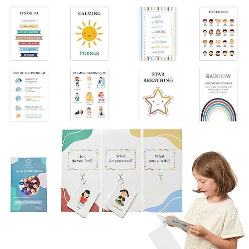 Beruhigungsecke Kit | Positive Zitate & Atemtechnik | Beruhigungsecke Artikel Kinder | Beruhigungsset Mit Beruhigungsecke Zubehör Für Kinder | Calm down Corner Set 3 von ODOXIA