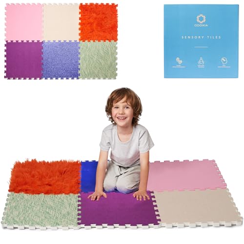 ODOXIA Orthopädische Sensorik Strukturmatten | Barfuß Matte Kinder | Sensorische Matten für autistische Kinder | Puzzlematte Sensorik | Strukturmatten Baby | Baby Sensorikmatte | Sensory Tiles von ODOXIA