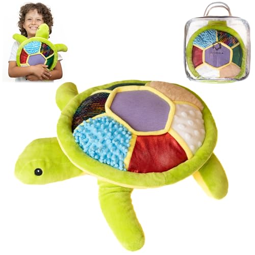 ODOXIA Sensorik Spielzeug als Schildkröte Kuscheltier | Sensorik Spielzeug Baby Geschenk 1 Jahr | Plüschtier für Kinder - Baby Sensorik Spielzeug ab 1 Jahr Sensory Plush von ODOXIA