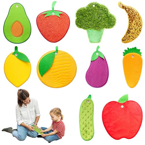 Sinnesmatten Für Autistische Kinder | Taktile Scheiben | Sensorische Fliesen | Sensorischer Teppich | Multisensorisches Textur Spielzeug | Sensorik-spielzeug Für Taktiles Spiel (Fruits & Vegetables) von ODOXIA