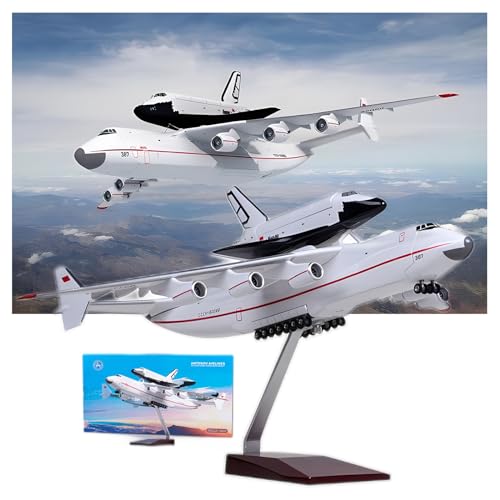 ODddot 1:200 An225 Buran Space Shuttle Modell Antonov Russische An225 Transport Flugzeug Simulation Montiert Flugzeug Modell Geschenk Ornamente Wheeled Luftfahrt Ornamente von ODddot