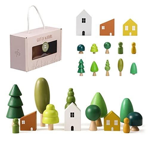 OESSUF 13er-Pack Baum Spielzeug aus Holz für Kinder, Verschiedene Größen Bäume Wald Rustikal Deko für Wohnkultur und kinderzimmer, Montessori Spielzeug für Jungen und Mädchen, Wooden Tree Decorations von OESSUF