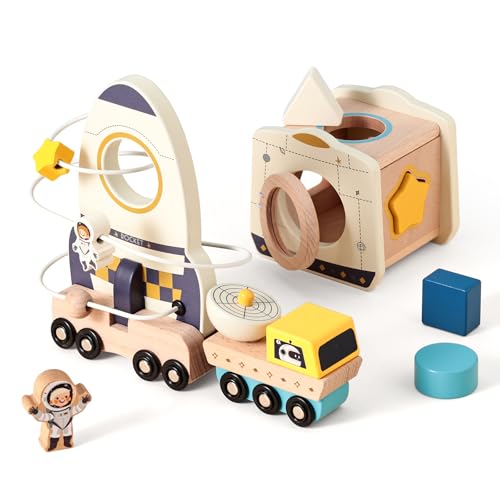 OESSUF Motorikwürfel Babyspielzeug Holz Weltraum Magnetisches Fahrzeug 3-teiliges Set, Montessori-Spielzeug für Kinder ab 1 Jahr, Frühkindliches Lernspielzeug, Geburtstagsgeschenke für Jungen OESSUF Motorikwürfel Babyspielzeug Holz Weltraum Magnetisches Fahrzeug 3-teiliges Set, Montessori-Spielzeug für Kinder ab 1 Jahr, Frühkindliches Lernspielzeug, Geburtstagsgeschenke für Jungen von OESSUF