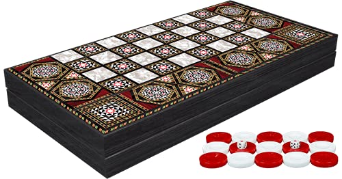 ÖZEL-VERSAND Deluxe Holz Backgammon Set (ARISTOKRAT) 50x48x4 cm Backgammon Tavla Set von Özel-Versand