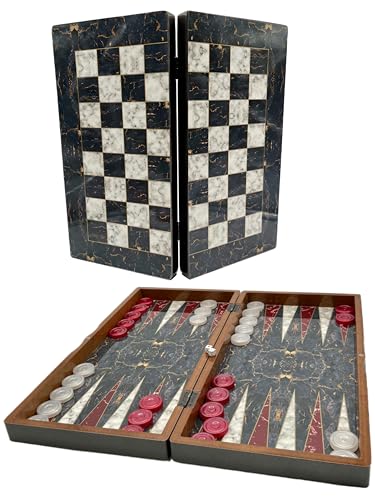 ÖZEL-VERSAND Deluxe Holz Backgammon Set (Quantum) 50x48x4CM Tavla von Özel-Versand