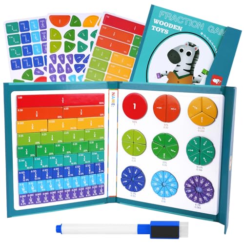 OFFCUP Arithmetisches Lernspielzeug, Montessori Mathe Spielzeug Magnetische Bruchrechnen Spiel, Bruchrechnen Material Magnetisch Montessori Spielzeug Kinder Fraction Game mit Magnetische Bruchkacheln von OFFCUP