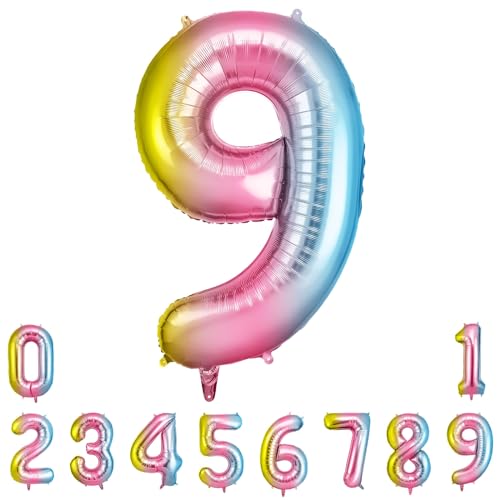 OFFCUP Farbverlauf Zahl Luftballoon, Riesige Folienballon Zahl 9, 40 Zoll Helium Ballons Geburtstag zahlen Luftballon Geburtstagsdeko Zahlenballon Jubiläumsparty Dekoration Bunt Folienzahlen Ballons OFFCUP Farbverlauf Zahl Luftballoon, Riesige Folienballon Zahl 9, 40 Zoll Helium Ballons Geburtstag zahlen Luftballon Geburtstagsdeko Zahlenballon Jubiläumsparty Dekoration Bunt Folienzahlen Ballons von OFFCUP