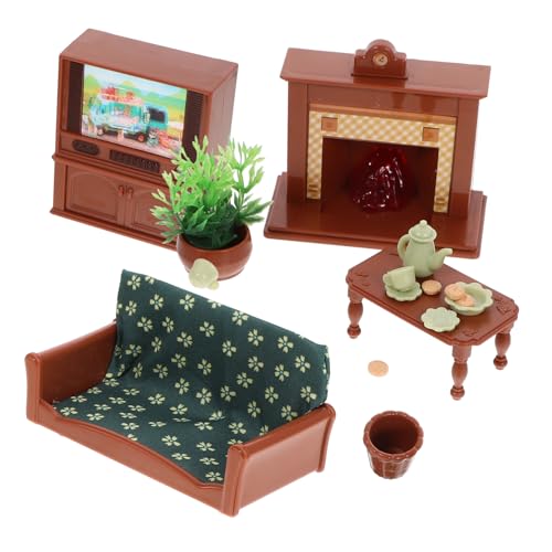 OFFIGAM 1 Satz Mini-spielzeugset Mini Möbel Mini-Ornamente Zum Basteln Puppenhaus-möbelset Miniaturmodell Zubehör Für Puppenhäuser Miniaturen Zum Basteln Puppenhausdekoration Stoff Brown von OFFIGAM