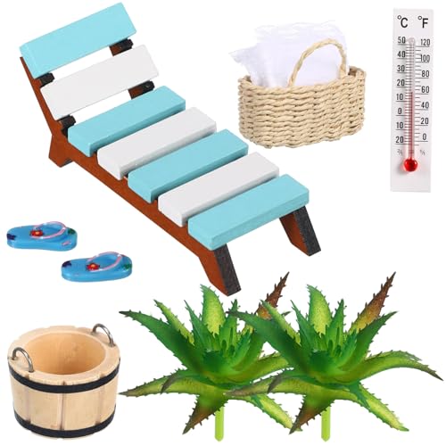 OFFIGAM Miniatur Strandkorb Satz für Puppenhaus Strand Deko Zubehör mit Kleiner Liegestühlen Hausschuhen Körben für Kinder Spielzeug und Bastelprojekte OFFIGAM Miniatur Strandkorb Satz für Puppenhaus Strand Deko Zubehör mit Kleiner Liegestühlen Hausschuhen Körben für Kinder Spielzeug und Bastelprojekte von OFFIGAM