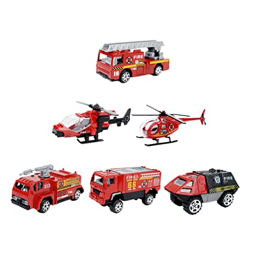 OFFIGAM 1 Set / 6 Stück Simulation Feuerwehrauto Modell Spielzeug Pädagogisches Feuerwagen Modell Kinderspielzeug von OFFIGAM