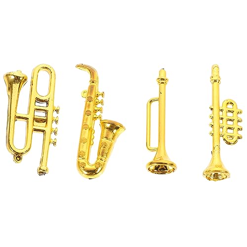 OFFIGAM 1 Set Klassische Musikinstrumente Miniatur Replika Instrument Winzige Klassische Instrumentenflöte Mini Violinflöte Für Minihäuser Miniaturen Goldene Pp von OFFIGAM