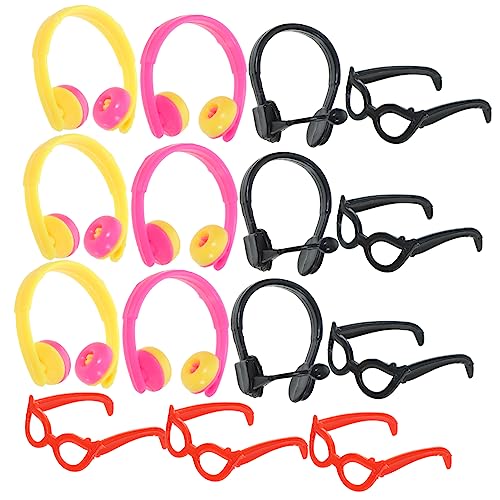 OFFIGAM 1 Set Puppe Gläser Kopfhörer Puppe DIY Dekore Puppe Dressing Headset Kunststoff von OFFIGAM