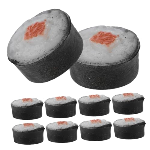 OFFIGAM 10 Stück Miniatur-Sushi-Spielzeug Für Puppenhaus, Künstliche Lebensmittel, Realistische Onigiri, Gefälschte Dessert-Simulation, Reisrollen-Modelle Für Japanische OFFIGAM 10 Stück Miniatur-Sushi-Spielzeug Für Puppenhaus, Künstliche Lebensmittel, Realistische Onigiri, Gefälschte Dessert-Simulation, Reisrollen-Modelle Für Japanische von OFFIGAM