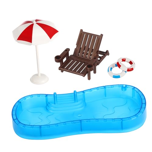 OFFIGAM 1Satz Mini Möbelmodell Puppenhaus Deko mit Schwimmring und Mini Pool Zubehör für Mikro Landschaftsliebhaber Sommermöbel für Sammler OFFIGAM 1Satz Mini Möbelmodell Puppenhaus Deko mit Schwimmring und Mini Pool Zubehör für Mikro Landschaftsliebhaber Sommermöbel für Sammler von OFFIGAM