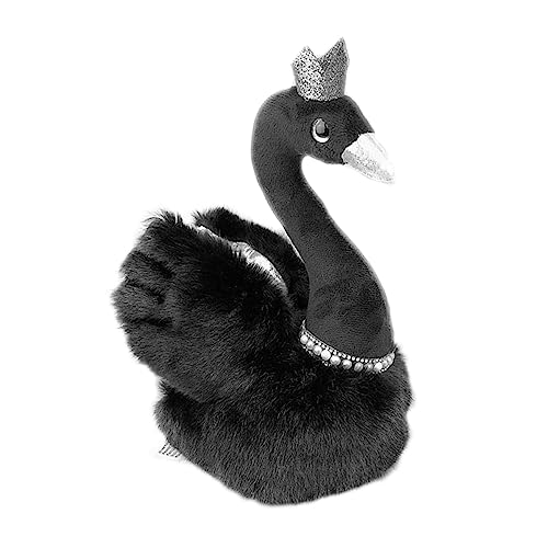 OFFIGAM 1stk Schwarze Schwanenpuppe Ornamente Neugeborenes Beruhigendes Plüschtierpuppenspielzeug Desktop- Schwimmbad Stoffpuppe Black Pp Baumwolle von OFFIGAM