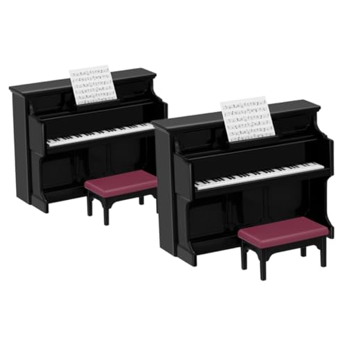 OFFIGAM 2 Sätze Kinderspielzeug Puppenhauszubehör Und Möbel Puppenhaus-musikinstrumente Puppenhaus Klavier Klavier-puppenhauszubehör Miniatur-puppenstubenmöbel Piano-Modell Black Plastik von OFFIGAM