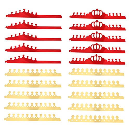 OFFIGAM 20St Krone aus Kuchenpapier Geburtstagsfoto Requisiten Geburtstagshutkrone schmücken babyshowerparty mitgebsel kindergeburtstag Kleinkindkrone Zubehör für Partyhüte Golden von OFFIGAM