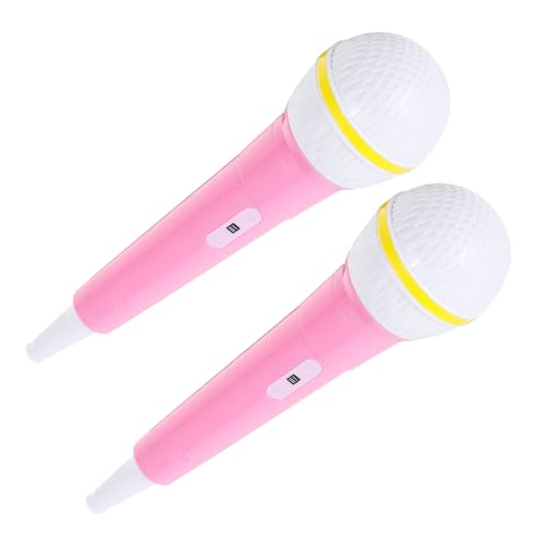 OFFIGAM 2st Simuliertes Mikrofon Kindermikrofon Mikrofon-stütze Gefälschtes Mikrofon Mit Ständer Mikrofon Mikrofon Mikrofon Für Kostüm Prop-mikrofon Rosa PVC von OFFIGAM