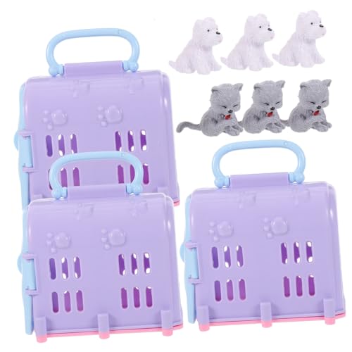 OFFIGAM 3 Sets Mini Haustierzimmer Winzige Häuser Kleines Winzige Häuser Kleines Wohnaccessoires Miniatur Schmuck Simulation Katze Hund Modell Dekorative Mini Katze von OFFIGAM