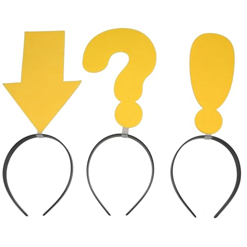 OFFIGAM 3 Stück Teiliges Fragezeichen Stirnband Lustige Partydeko für Fotos für Halloween mit Einzigartigen Gelben Symbolen und Pfeilen Leicht und Bequem für Damen OFFIGAM 3 Stück Teiliges Fragezeichen Stirnband Lustige Partydeko für Fotos für Halloween mit Einzigartigen Gelben Symbolen und Pfeilen Leicht und Bequem für Damen von OFFIGAM
