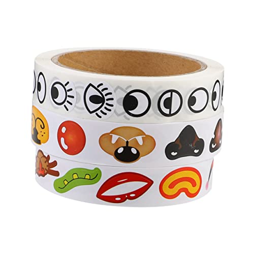 OFFIGAM 3Rollen Teiliges Selbstklebende Aufkleber für Junge Mädchen Augen Nase und Mund Cartoon Aufkleber für DIY Kunsthandwerk für Kreative Bastelprojekte und Collagen OFFIGAM 3Rollen Teiliges Selbstklebende Aufkleber für Junge Mädchen Augen Nase und Mund Cartoon Aufkleber für DIY Kunsthandwerk für Kreative Bastelprojekte und Collagen von OFFIGAM