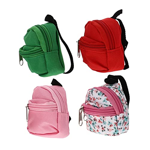 OFFIGAM 4 Stück Mini-Puppenrucksack für kinderspielzeug raumdeko Children Toys Mini-Rucksack Miniatur Zubehör Bausatz Mini-Hausdekoration Mini-Puppenhaus-Rucksack Stoff von OFFIGAM