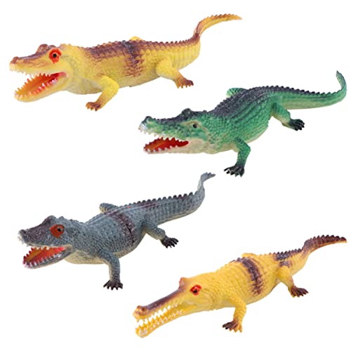 OFFIGAM 4 Stück Simuliertes Krokodilmodell Alligatorkostüm Für Tierfiguren Realistisches Alligatormodell Krokodilfiguren Für, Pädagogisches PVC von OFFIGAM