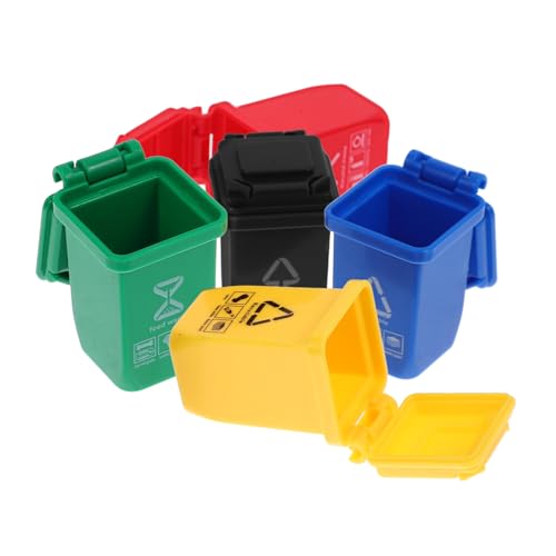 OFFIGAM 5St Mini-Mülleimer Mini-Blumenkorb Puppenhaus-Bastelkorb geflochtener Minikorb puppenhauszubehör Mini Trash can Miniatur-Mülleimer- Miniatur-Puppenhaus-Mülleimer Plastik von OFFIGAM