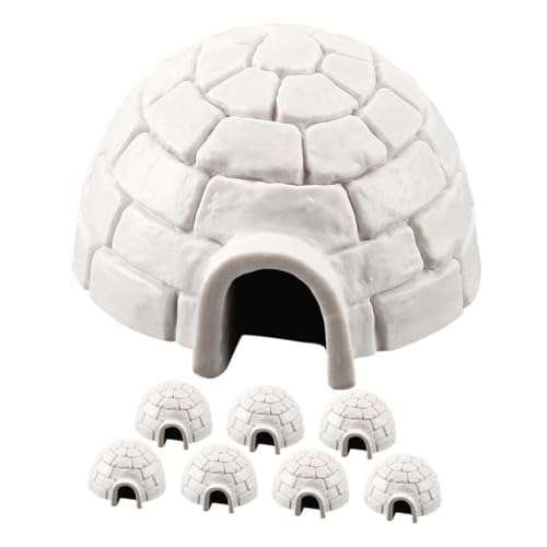 OFFIGAM 8 Stück Stehendes Eishaus-Modell, Eishaus-Modelle, Iglu-Figuren, Miniatur-Spielzeug, Simuliertes Eishaus-Ornament, Iglu-heim-iglu-Dekoration von OFFIGAM