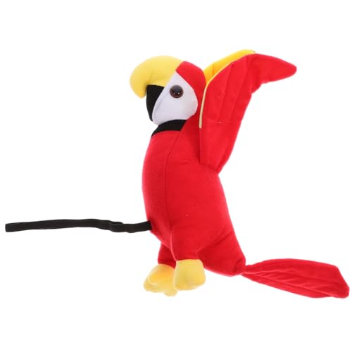 OFFIGAM Piraten-Papageienpuppe Kuscheltier für gieskanne kinderspielzeug kinderknallzeug Toys Clip-Papagei Vogel Plüsch Papagei-Ornament Schulterpapagei rot von OFFIGAM