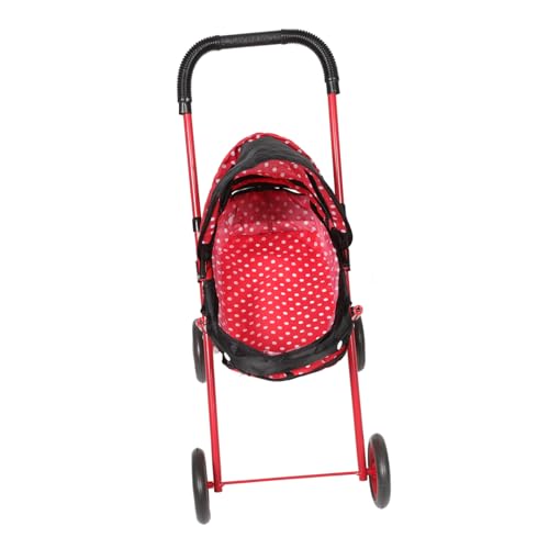 OFFIGAM Trolley- Puppenwagen Kinderwagen für Babypuppen Puppenwagen puppenwagen zubehör Puppen autositz Kinderwagen für Puppen Zubehör für Babypuppen Oxford-Stoff rot von OFFIGAM