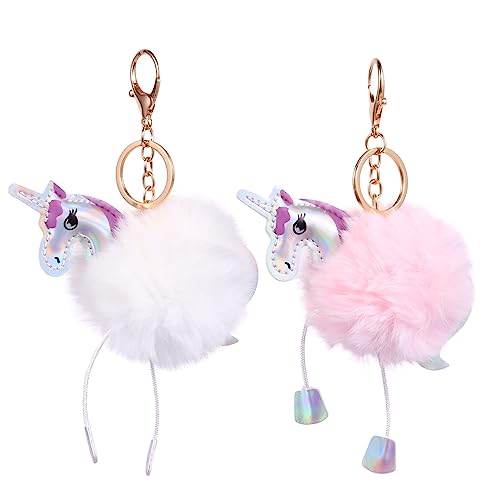 OFFSCH 1 Satz 2St Einhorn Schlüsselanhänger auto schlüssel halter Plüsch Schlüsselanhänger Mode Schlüsselanhänger kuscheltier schlüsselanhänger Anhänger für Tasche Taschenanhänger Weiß von OFFSCH