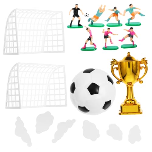 OFFSCH 1 Satz Fußball Kuchen Dekoration Sportball-Kuchendekorationen Fußball-Cupcake-Topper Fußball Figur Kuchen Dekoration Fußball Thema Kuchen Dekoration Plastik Wiederverwendbar von OFFSCH