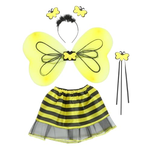 OFFSCH 1 Set Schmetterlingsflügel Set Feen Geburtstagsparty Flügel Kostüm Verkleidung Feenflügel Verkleidung Kleidung Mädchen Outfits Dekor Kleider Performance Kleid Polyester von OFFSCH