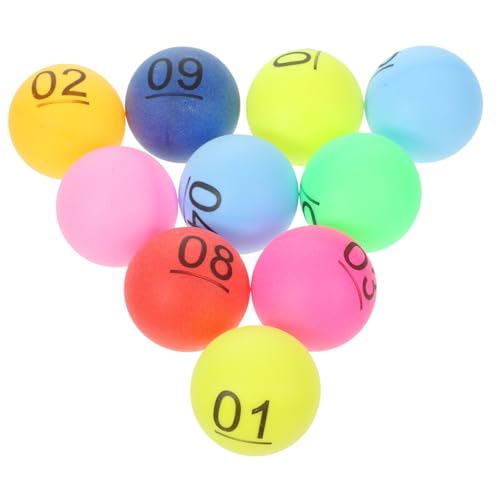 OFFSCH 10 Stück Farbnummer Nummernauswahl Ball Party Lucky Draw Farbe Tischtennis Nummerierte Bälle Kunststoffbälle Partybälle Ball Requisiten Bälle Für Partyspielbälle von OFFSCH