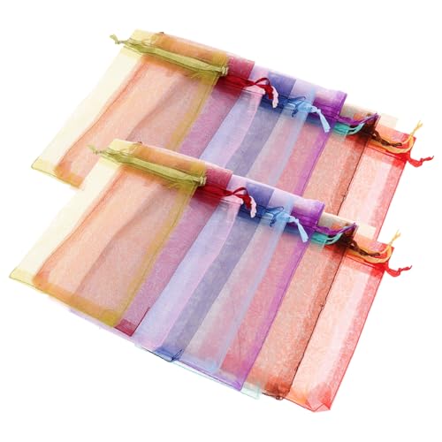 OFFSCH 100 Stück Organza Schmucksäckchen Mit Kordelzug Transparente Süßigkeiten Geschenktüten Ideal Für Hochzeiten Partys Schmuckaufbewahrung von OFFSCH