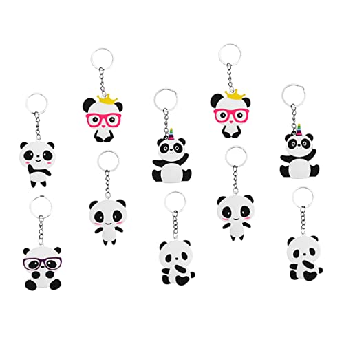 OFFSCH 10St Schlüsselanhänger Mini-Tierspielzeug Tiere Spielzeug schöne Panda-Anhänger Panda- Plüschtier Schlüsselbund vielzweckleiter Partygeschenk Mehrzweck-Panda-Anhänger PVC von OFFSCH