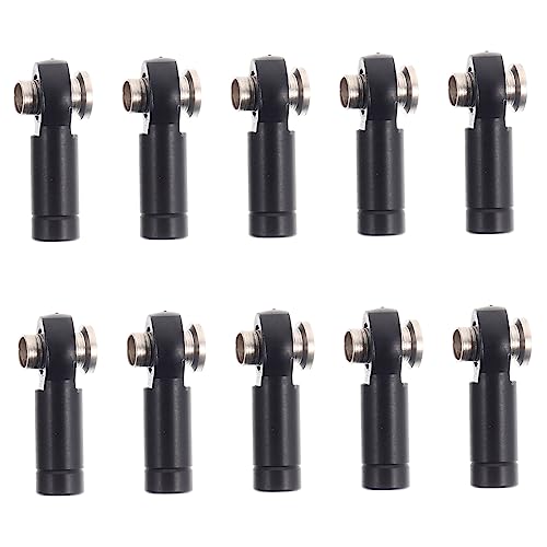 OFFSCH 10St rc Spurstange Kugelkopf Kugelgelenkköpfe Zubehör fürs Auto RC Auto Kugelkopf RC Auto Ersatzteile Spurstangenkopf verbinden Auto Spielzeugteile Aluminiumlegierung Black von OFFSCH