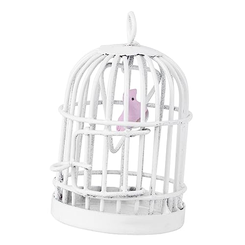 OFFSCH Ornament 1stk Puppenhaus Vogelkäfig Rosa Wohndekoration Mini-hausaccessoire Möbel Wohnkultur Vogelkäfig-Modell Dekoration Figuren Rosa Dekor Weiß Plastik Hochzeit von OFFSCH