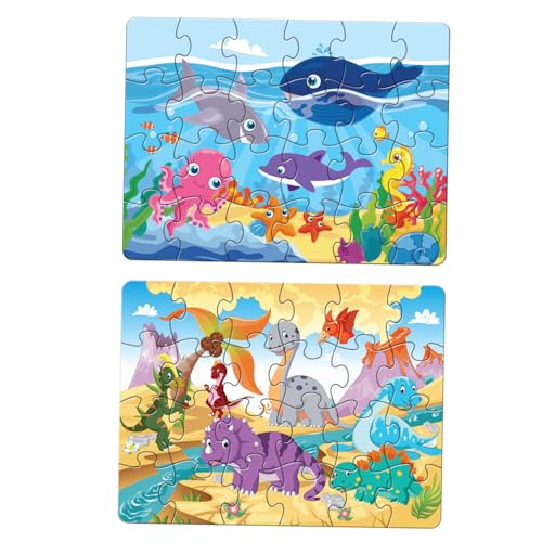 OFFSCH 2 Sets Kinder Puzzle Spielzeug Puzzles Pädagogische Puzzles Pädagogisches Puzzle Puzzle Spielzeug Cartoon Puzzle Papier von OFFSCH