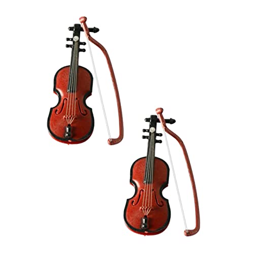 OFFSCH 2 Stück Simulierte Violine Weihnachtsgeigenmodelle Musikinstrumentenmodelle Desktop Dekoration Mini Geigendekor Mini Geigenmodell Mini Geigen Geigenornament von OFFSCH